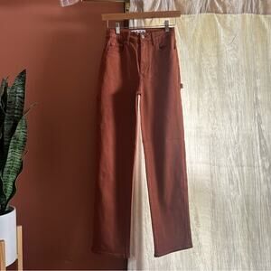 DAZE Sundaze Utility Pant Straight Jeans Workwear Caramel Burnt Orange NEW Sz 24